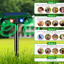 2025 Ultrasonic Animal Repeller Outdoor, Solar Animal Repellent with Motion Sensor & Flashing Light, Bird Deterrent, Cat,Squirrel,Deer,Dog,Raccoon,Rodent,Skunk,Rabbit Repellent for Yard Garden (Green)