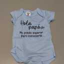 BIBIBLISSBABY Hola Papá Baby Announcement Onesie,Funny Spanish Pregnancy Announcement Infant Bodysuit for Grandparents to be,Baby Coming Soon Shower Reveal Idea Gift (Baby Blue), XS