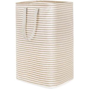 Lifewit 1 Pack Laundry Basket 80L Each, Collapsible Clothes Hamper with Reinforced Handles, Freestanding Waterproof Design for Bedroom and Laundry Room, Beige 80L Total