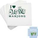 Mahjong Napkins - 4 Packs, 80 Sheets Total, Eco-Friendly Degradable Wood Pulp, Food-Grade Material, Printed "Good Friends, Good Tiles, Great Times" for Game Nights, Parties, Mahjong Gatherings