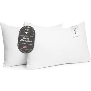 Digital Decor 100% Cotton Luxury Hotel Pillows Standard Size Set of 2, Cooling Hypoallergenic Down Alternative Pillows for Sleeping, Firm Support for Side & Back Sleepers, Made in USA, 26" x 20"