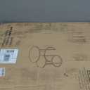 aboxoo Round Nesting Coffee Table Side Table Set of 2 End Tables for Living Room Bedroom Balcony, White Faux Marble Wooden Table Accent Coffee Table with Black Steel Frame