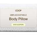 Coop Home Goods Original Adjustable Body Pillow, 20x54 Long Pillow for Back, Shoulder, Hip and Knee Support, Side Sleeper Body Pillows for Adults with Memory Foam & Washable Cover