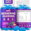 Berberine Gummies 1500mg  High Potency Berberine Supplement with Ceylon Cinnamon and Milk Thistle  Supports Glucose Metabolism & Natural Liver Function  Vegan, Sugar-Free, Non-GMO  60 Count
