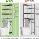 Kalrin Over-The-Toilet Storage Rack, 4-Tier Bathroom Organizer Shelf Over Toilet with Adjustable Shelf and Basket, Freestanding Space Saver Bathroom Shelves Above Toilet for Room (Vintage Brown)