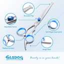GLADOG Professional 5 in 1 Dog Grooming Scissors Set with Safety Round Tips, Sharp and Heavy-duty Pet Grooming Shears for Cats