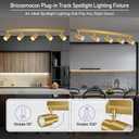 Track Lighting Plug in, 30" LED Track Light Fixtures Ceiling, Gold 5 Way Spotlight, Rotatable Head, Plug Wall Lights with 14.8FT Cord, Ceiling Lighting for Kitchen Hallway Bar(GU10, NO Bulb)