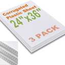 Falling in Art 24x36 Corrugated Plastic Board, 3 Pack Coroplast Plastic Sheet, 3/16 Inch Thick White Double-Sided Blank Poster Board for Indoor and Outdoor Use