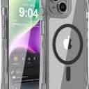 WRJ Magnetic for iPhone 14 Case & iPhone 13 Case Clear,Dual Layer Durable Bumper [Compatible with MagSafe][Military Grade Drop Protection] Transparent Full Body Shockproof Protective Phone Case-Black