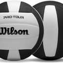 WILSON Pro Tour Indoor Volleyball - Black/ White, Official Size