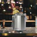 Stainless Steel Ice Bucket For Parties With Lid And Ice Tongs,Insulated Wine Bucket With Strainer Keeps Drinks Cold And Ice Cube From Melting