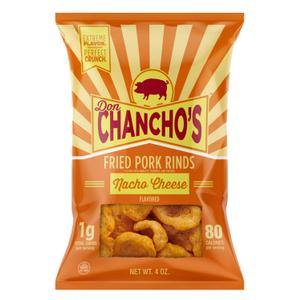 Don Chancho's Nacho Cheese Fried Pork Rinds, 4 Ounce (EXP 11/22/25)