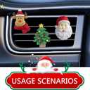 5 PCS Cute Santa Elk Snowman Xmas Tree Car Air Vent Clips, Creative Christmas Car Dashboard Decoration