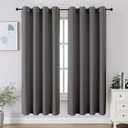 CUCRAF grey Blackout Curtains 63 inch Length 2 Panels Set, Room Darkening Drapes for Living Room Bedroom, Thermal Insulated Light Blocking Grommet Window Curtain