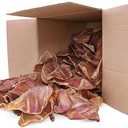 GigaBite Roasted Pig Ears for Dogs, Natural and Healthy Chews, Treats in Whole, Slices, or Sticks, Safe for Puppies and Aggressive Chewers, Clean Teeth and Gums - Pack of 100, Best By 04/21/2026