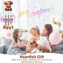 Gifts for Mom, Wind Chimes for Outside Perfect for Outdoor Gardens Patios Home Decor, Features Melodious Tones Create a Zen Atmosphere, Retirement Gifts for Women Men(Colorful Highland Cow