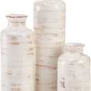 Nicunom Ceramic Vase Set of 3, Rustic Ceramic Flower Vase for Home Decor, Boho Decorative vase for Room, Centerpiece,Table, Shelf, Mantel and Entryway Decor