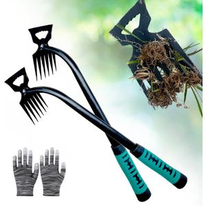 Weed Puller Tool-2Pcs Gardening Hand Weeder Tools, 2026 New Weeding Artifact Uprooting Weeding Tool, Manganese Steel Weed Removal TooL, 6 Teethes Dual Purpose Manual Weed Pulling Tool for Yard Gardenl