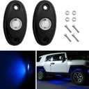 2 PCS LED Rock Lights, IP67 Waterproof Neon Trail Rig Lamp Lighting, High Brightness Underglow Fender Lights for Trucks SUV Off Road, Universal Car Accessories for Lighting (Blue)