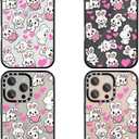 for iPhone 16 Pro Max Case TPU+PC Premium Painted Anti-Drop Phone Case Superior Shock Absorption Military-Grade Drop Protection Pink Heart Cute Bunny Phone Case