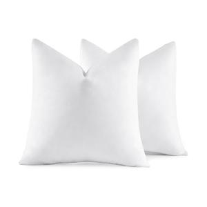 MIULEE 20x20 Pillow Inserts,Set of 2 Down Feather Throw Pillows for Couch Sofa Bed, Decorative Fluffy Throw Pillow Inserts Cotton Fabric,White