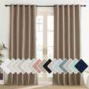 NICETOWN Burlap Vintage Open Linen Weave Flax Thermal Curtains, 100% Blackout Curtains 120" Long for Dining Room, Soundproof Window Treatment Drapes for Home Office, 62" Wide Per Panel, Set of 2