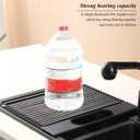Berglander Dish Drying Rack Over The Sink, L17.5 by W 15" Rollable Stainless Steel Dish Rack with Removable Storage Basket, Perfect for Kitchen Sink, 1. Silver