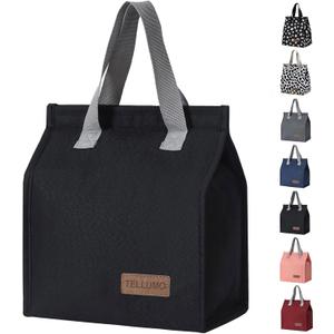 TELLUMO Lunch bag, Insulated Lunch Bag for Women Men Large Lunch Box Container Reusable Leakproof Tote for Office, Work, School, Beach or Travel (Dark)