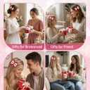 2 x 2 Pack Valentine Glitter Bow Hair Clips for Women, 3.542.56 Inch Heart Pattern Hair Bows Clips, Sparkly Pink Hair Barrettes for Daily Wear, Party Decor (Red)