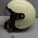 Yesmotor 3/ 4 Motorcycle Helmets Retro Open Face Scooters Helmet with Clear Visor for Men and Women- DOT Approved（White, L）