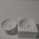 2 Pack Ceramic Slow Feeder Cat Bowl, Raised Puzzle Feeder, Anti Vomiting, Elevated Food Bowl, Whisker Friendly (White)