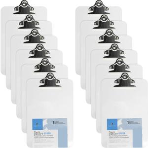 Business Source Compact Clear Plastic Clipboard, 12/EA