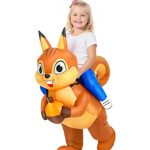 Squirrel Costume Inflatable Costume Kids Blow Up Ride On Halloween Costume M