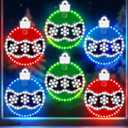6 Pack Hi Vibrant Twinkling Christmas Ball Light Decorations, 10'' 330 LEDs Waterproof Colorful Christmas Ball Ornament Window Lights with 3 Suction Cups for Window Door Wall Xmas Decor