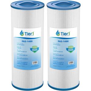 Tier1 Spa Filter Cartridge Replacement for Saratoga Spa  2 Pack | Compatible with PSG27.5P2, FC-0197, 817-0014 | 11-3/8" x 4-3/4" | Trilobal Fabric | Washable & Reusable | High Flow Filter