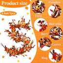 6 ft Fall Garland with Lights 72 Inch Artificial Bittersweet Garland for Mantel Thanksgiving Decorations Lighted Autumn Decoration with Daisy Pumpkin Artificial Mum for Home Fireplace Door