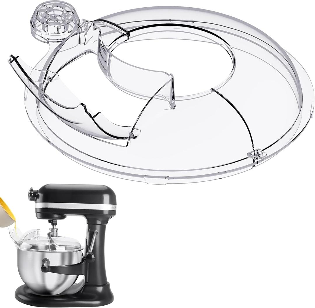 Pouring Shield for Kitchen aid 6.7 QT Mixer Stainless Steel Bowl, Safety Pouring Shield for kitchen aid accessories and attachments, for kitchenaid mixer attachments for stand mixer (Transparent)