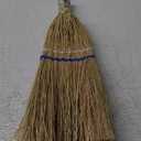 Suclain 1 Pcs 12 Inch Whisk Broom Hand Held Mini Corn Straw Whisk Broom Short Handle with Metal Hanger Halloween for Multi Surface Sweeping Small Hand Brush for Outdoor Car Porch Debris Dust Dirt