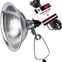 EP Clamp Lamp Light with Detachable 8.5 Inch Aluminum Reflector, 150 Watt E26 Socket (No Bulb Included), 6 Foot 18/2 SPT-2 Cord Cord, 1 Pack