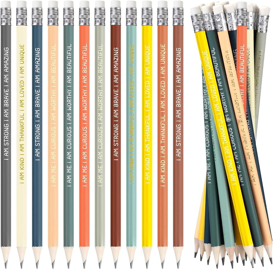 Fumete 72 Pcs Inspirational Pencil Gifts for Students Bulk Motivational Pencils with Eraser Presharpened Pencils #2 HB Christmas Operation Gifts for Stocking Stuffers Classroom Teacher Must Have