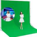 BEIYANG 10 Ft x 20 Ft Photography Backdrop Green Screen, Green Background Non-Reflective Fabric Wrinkle Resistance Photo Background for Photo Studio Shooting Props