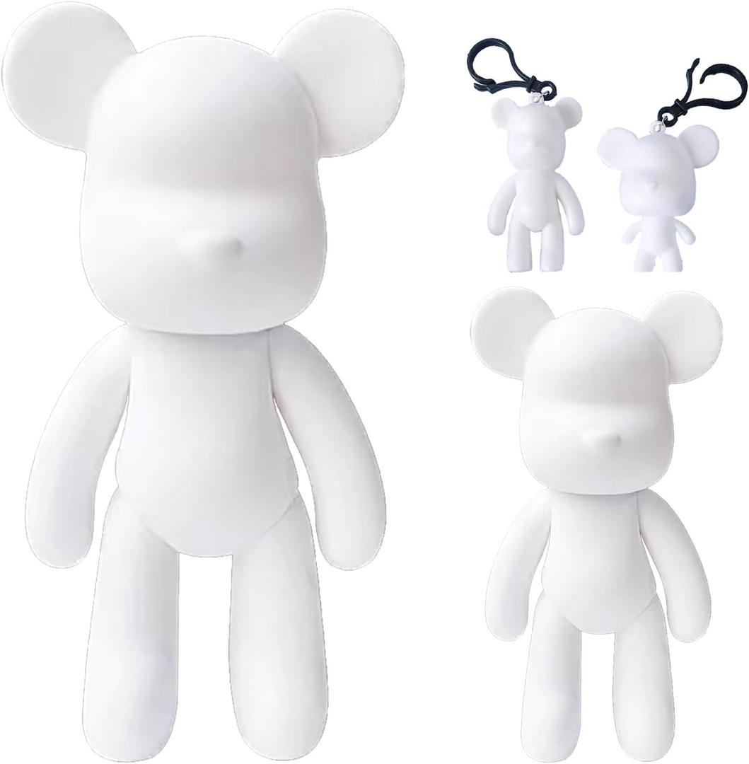 DIY Fluid Bear + Keychain Creativity Paints Set for Home Decoration (Blank Mold 9+13inch)