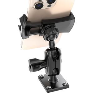 MAGJIEYX Car Phone Holder for Truck/Wall/Boat, Drill-Base Mount for Van Dashboard, Durable 360Adjustable & Firm Grip Clamp Stand Compatible with 4.7"-6.9"iPhone/HTC/LG/Nexus/Samsung/Huawei(Short Arm)
