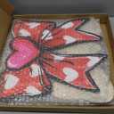 Valentine's Day Door Decoration - Valentine's Bow Decor St. Patrick's and Easter Sign Welcome Wall Signs Door Wreath Set Hanging for Home Wall Party Outdoor Indoor Supply Decor Gifts 12.2x11.8 Inch