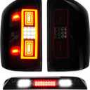 Tresound Tail Lights + 3rd Third Brake Cargo Lamp for Chevy Silverado 1500 2014-2018, 2500 HD & 3500 HD & GMC Sierra 3500 HD 2015-2018, High Mount Stop Light Rear LED Taillight Assembly, Smoke Lens