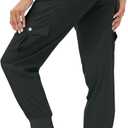 MoFiz Women's Lightweight Hiking Cargo Pants Outdoor Quick Dry Casual Travel Sweatpants Joggers Elastic Waist Button Pockets (XX-Large, A07-dark Grey)