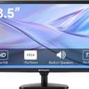 18.5 inch HD (1366 x 768) CCTV Monitor, 16:9 with BNC/VGA/HDMI/Built-in Speaker 60Hz Refresh Rate, Small Monitor for laptops, Computers and desktops,LED Display,VESA 75x75MM