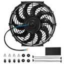 mupera Electric Radiator Cooling Fan - Universal Cooling Fan Pull Push Electric Radiator Cooling Assembly Reversible with Mount Kit (12 inch Curved)
