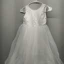 Jup'Elle White Tutu Dress for Baby Girl Toddler Flower Girls Fancy Princess Wedding Birthday Party Dresses (5T)