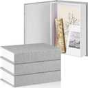 Geyoga 6 Pcs Faux Decorative Books Set for Home Decor Linen Fake Book Storage Box for Coffee Table Bookshelf Mantle Modern Home Decoration Photo Storage DIY Crafts, 8.6 x 6.1 x 1.8 Inch(Gray)